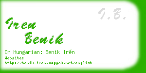 iren benik business card